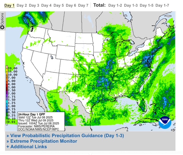 Drier weather for central Texas and the Hill Country; Wet weather pattern develops over SE TX through much of the week