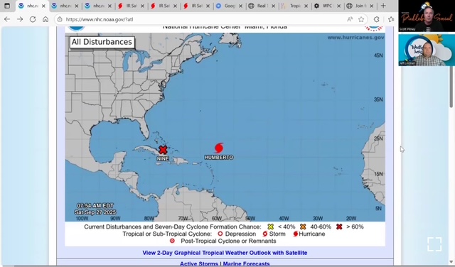 PTC 9 to bring widespread rains to the Carolinas: Humberto now a powerful hurricane expected to pass well east of the US east coast