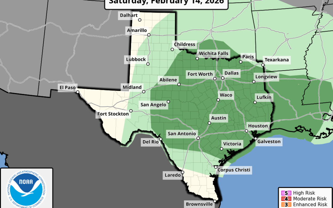 A storm system will move across Texas on Saturday