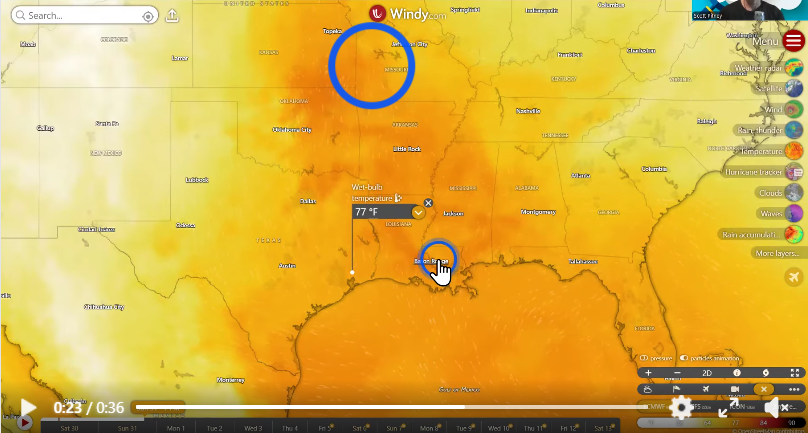  Wet Bulb Temperature Forecast for Southeast Texas 