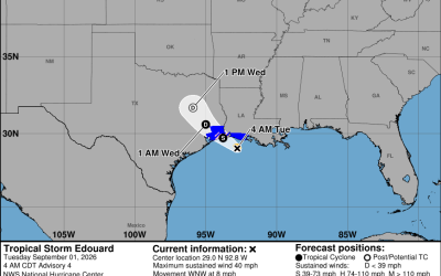 Hurricane watch in effect from High Island TX to Cameron LA